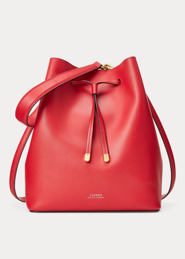 Bolsa Ralph Lauren Mujer Rojos - Leather Debby Drawstring - FNIEY4572